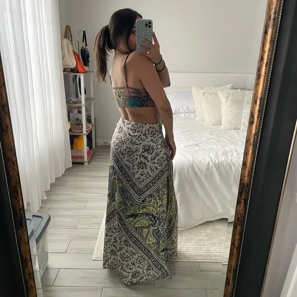 Free People Ingrid Midi Dress in Daylight Combo - Picture 4 of 5